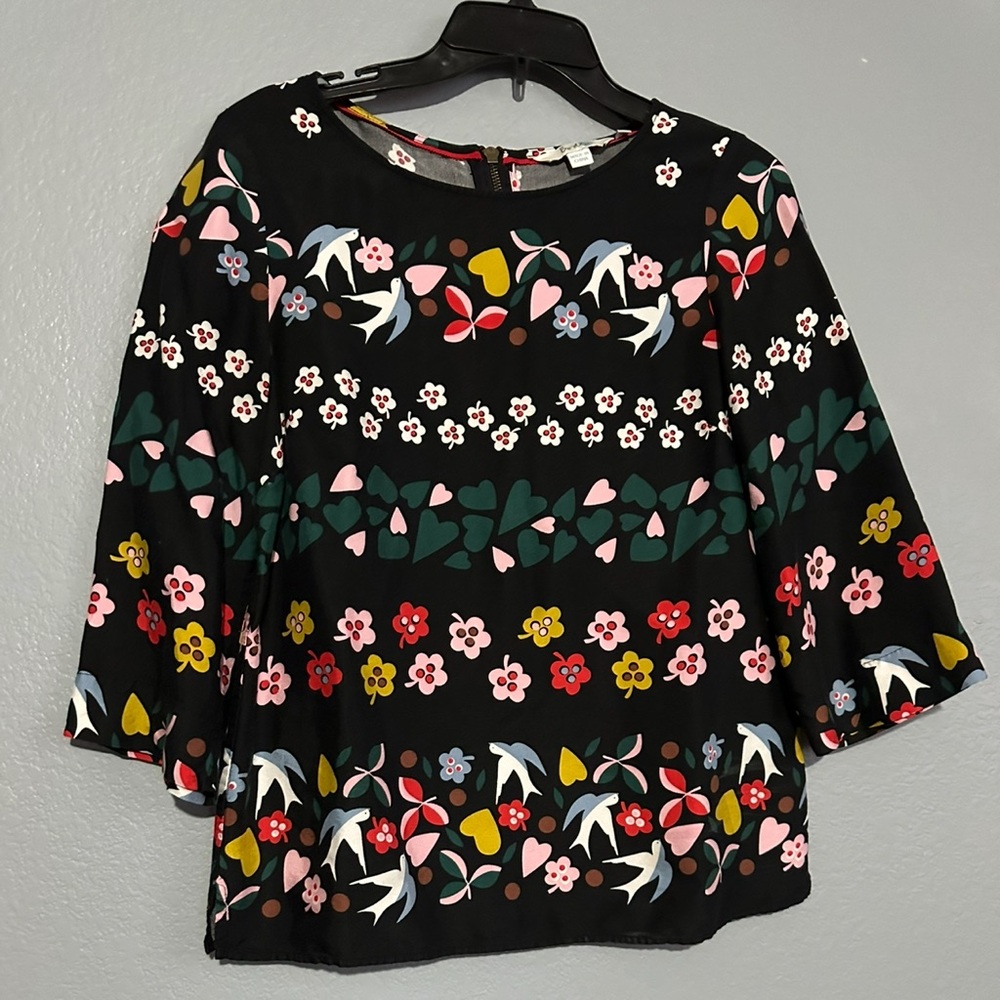 BODEN  ARIA FLORAL BIRDS TOP BLOUSE